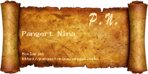 Pangert Nina névjegykártya